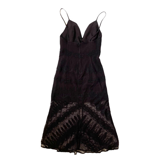 FREE PEOPLE In Love with this City Mesh Lace Overlay Midi Dress - Black - Size 6 - Picture 5 of 9